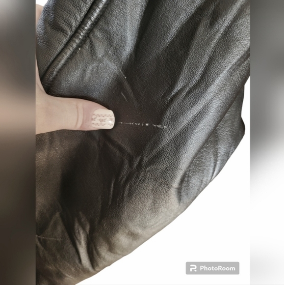 Vintage Wilson's Leather 100% Genuine Faux Fur Lined Hooded Aviator Zip Coat - Picture 12 of 12